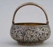 Русская серебряная сахарница с ниелло от Ивана Салтыкова