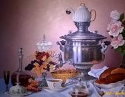 Натюрморт с самоваром Холст масло 