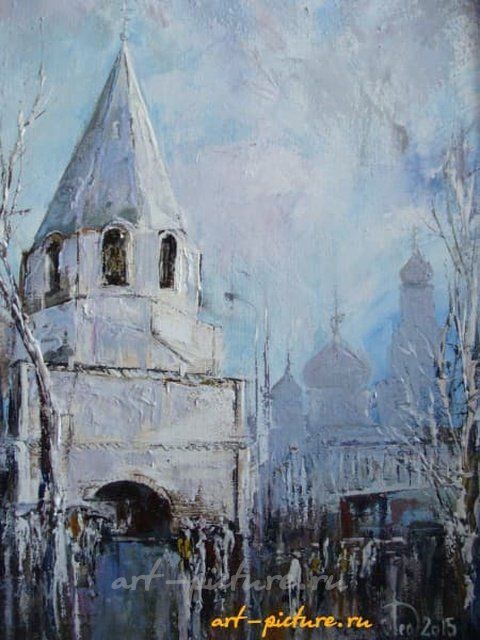 Спасская башня масло,холст
