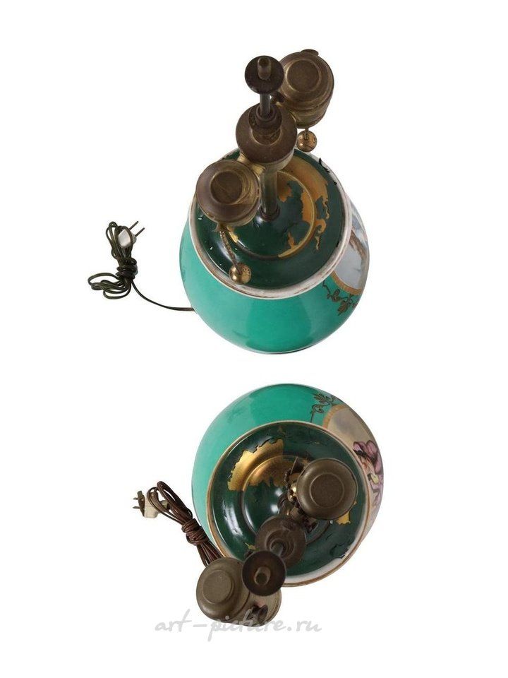 Royal Vienna , Столовые лампы из фарфора в стиле Королевской Вены, 1900 год