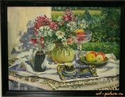 Цветы и фрукты холст,, масло 