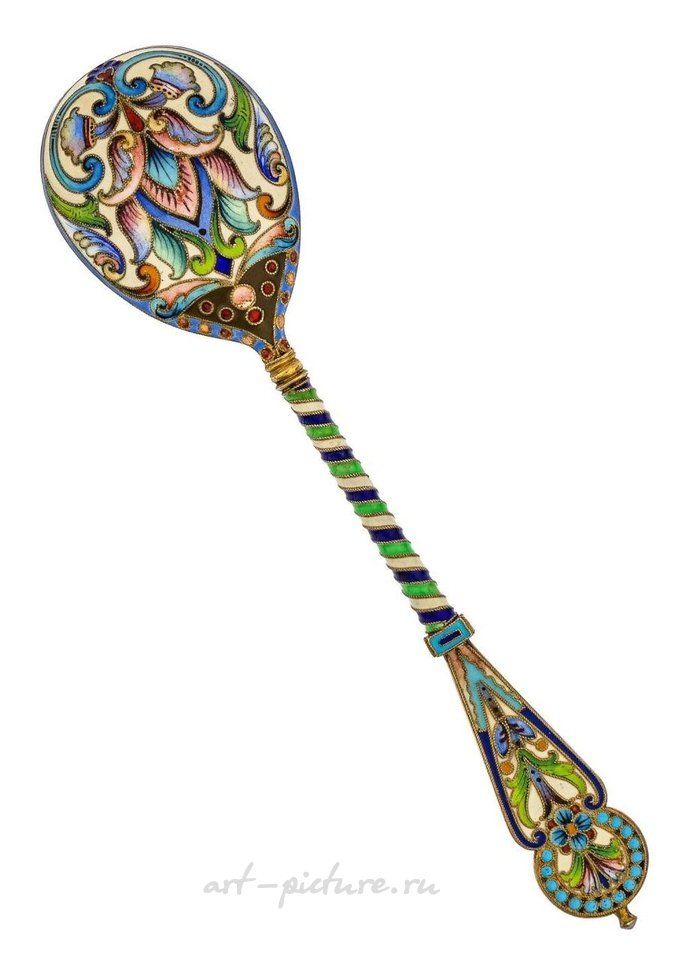 Русское серебро , Русская серебряная ложка с эмалью