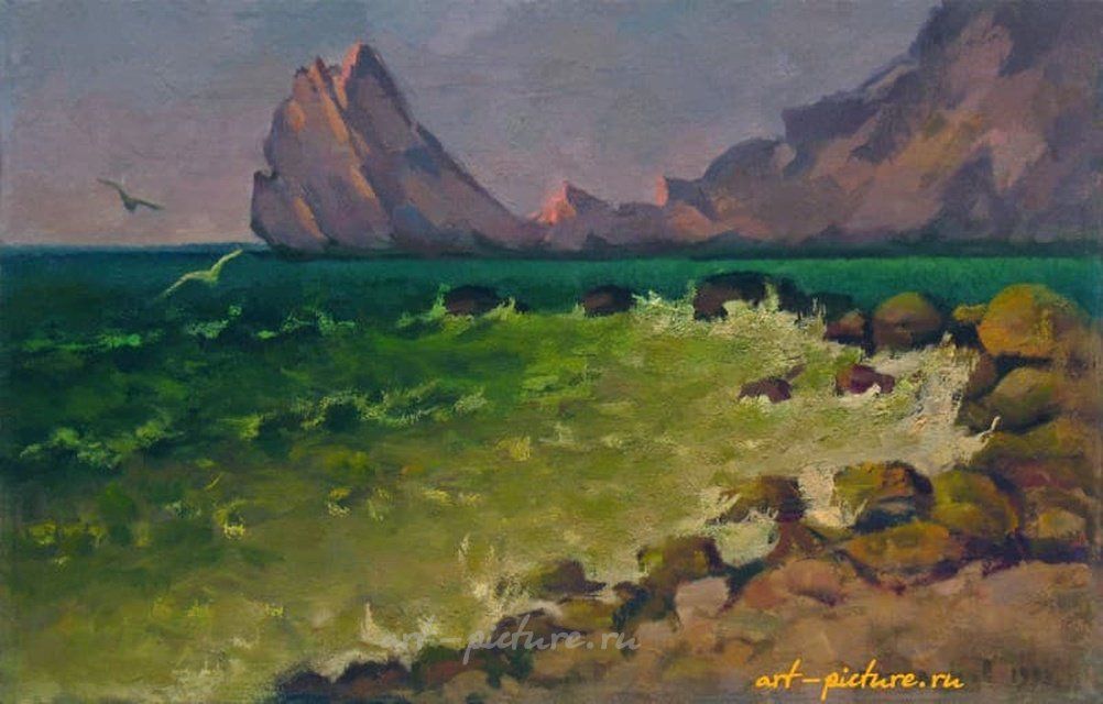 "Скала в море" масло, холст
