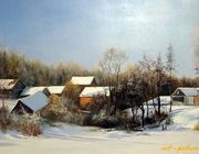 Зима в Майорском масло,холст