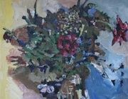 Букет с пионами. Холст, масло. 80 х 70 см