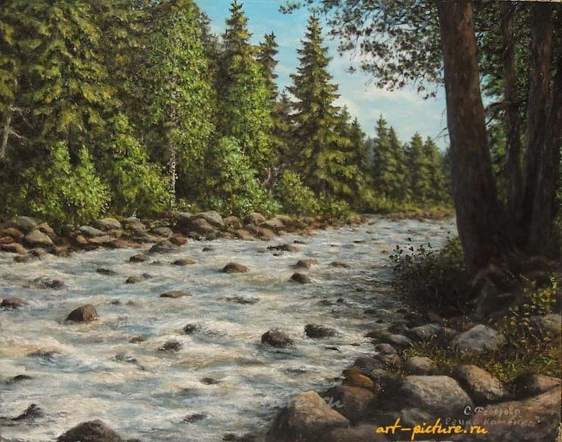 Речка Каменка оргалит (ДВП), масло
