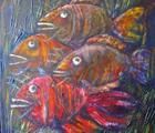 Статуэтка .Fish xolst maslo