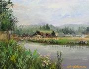 Река Дарья масло,холст