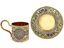 RUSSIAN SILVER CLOISONNE ENAMEL CUP AND SAUCER