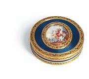 ЗОЛОТАЯ И ЭМАЛЕВАЯ ТАБАКЕРКА С МИНИАТЮРОЙ, XIX ВЕК