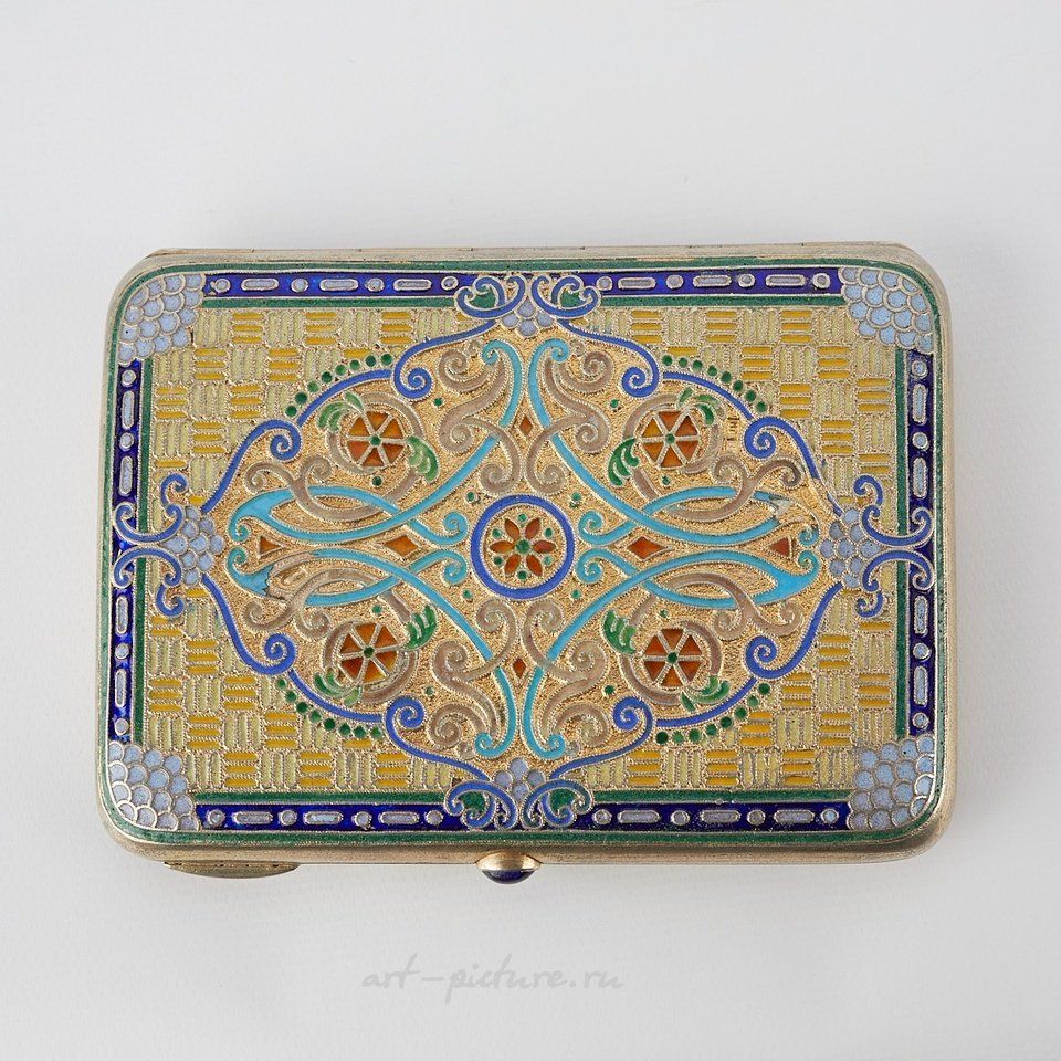 Russian silver , Russian Silver Enamel Cigarette Case