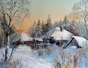 Морозное утро холст,масло