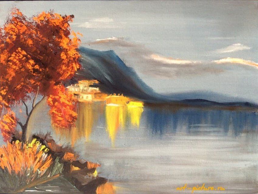 Горный пейзаж. Масло, холст