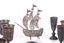 Russian silver vodka cups, engraved with...