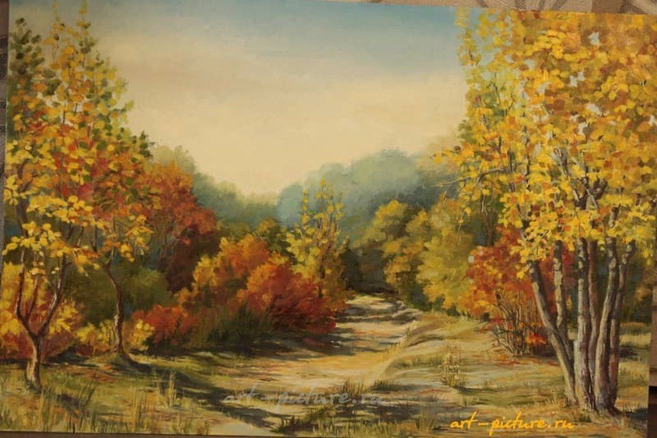 Теплая осень масло, холст