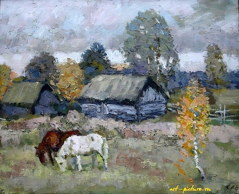 Сарайчики. Холст, масло. 45 х 55 см