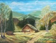 на опушке холст, масло 