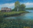 Статуэтка Домик у озера масло, хол…