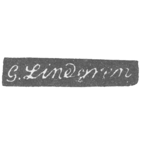 Клеймо мастера Линдгрен Густав - Ленинград - инициалы "G.Lingren"