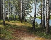 В тени масло, оргалит (ДВП) 