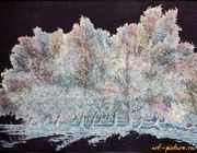 Сиреневое поле Шелк-горячий батик 