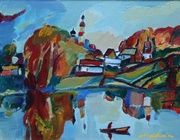 Золотой плес. Картон, масло. 22 х 30 см
