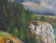 Вид с горы масло,холст