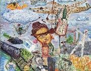 Небо и Земля холст, масло, кровь девушки 