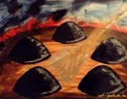 Война миров Холст, масло, песок. 