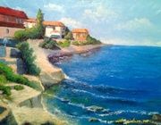 Ривьера холст на подрамнике, масло, кисть, мастихин 