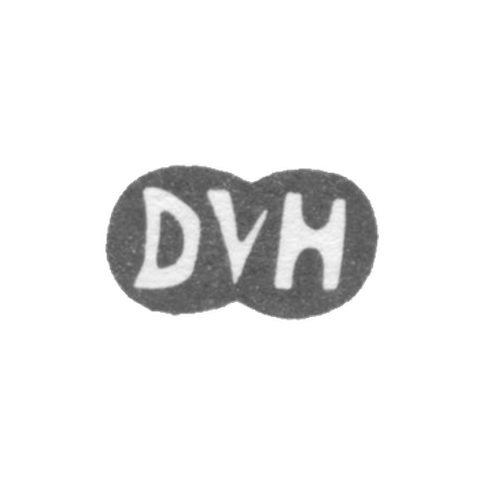 Клеймо мастера Хефкен Даниель Ульрих - Рига - инициалы "DVH" - 1711-1738 гг.