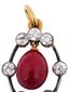 RUSSIAN SILVER GOLD EGG SHAPED PURPURIN PENDANT