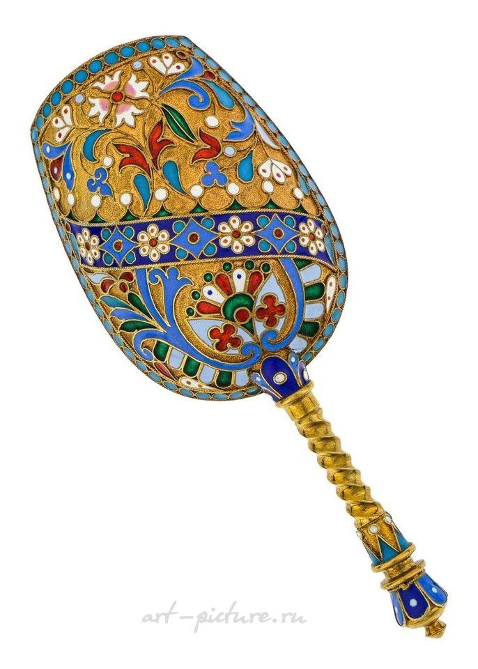 Русское серебро , Русская серебряная лопата с эмалью