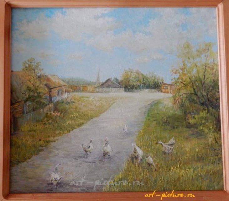 Тёплый денёк Масло, холст на картоне