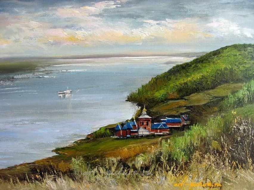 Волга у Кашпира масло,холст