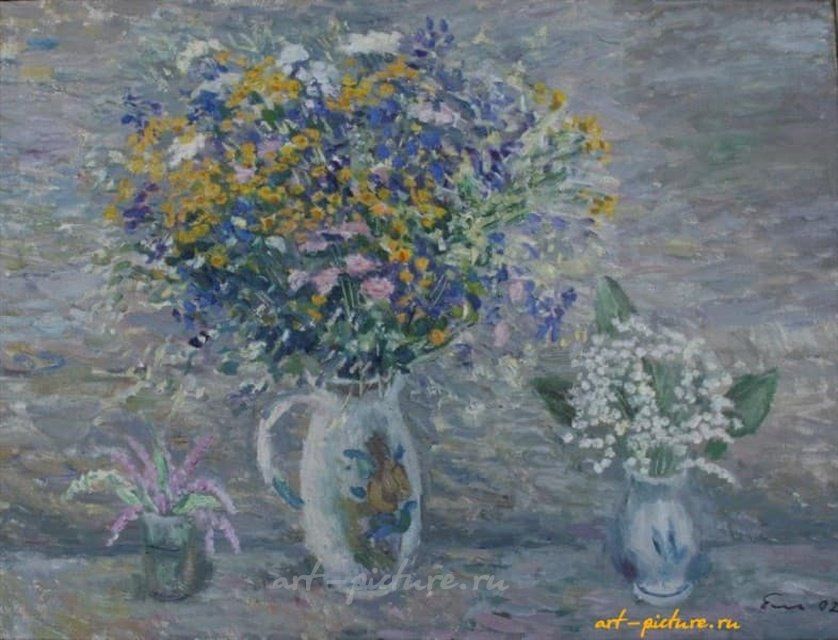 Цветы полевые, цветы лесные. Холст, масло. 61 х 81 см
