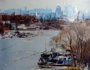 Вечерняя Самара масло,холст