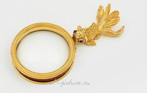 Русское серебро, Необычное декоративное увеличительное стекло с фигурной ручкой