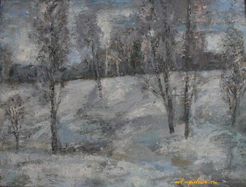 Оттепель. ДВП, холст, масло. 54 х 70 см