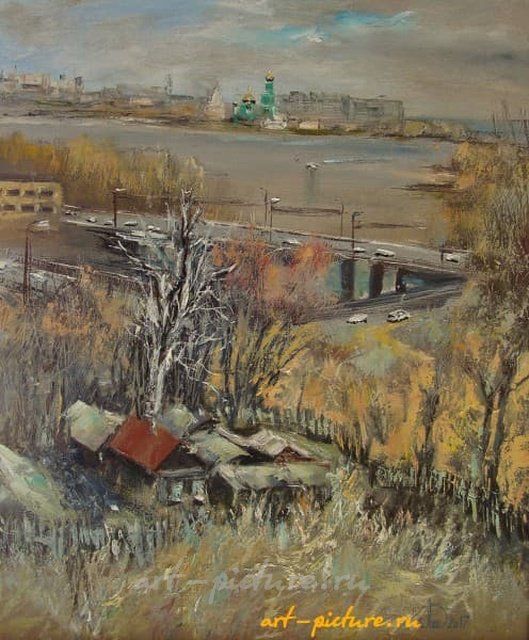 Вид на город со стеллы масло,холст