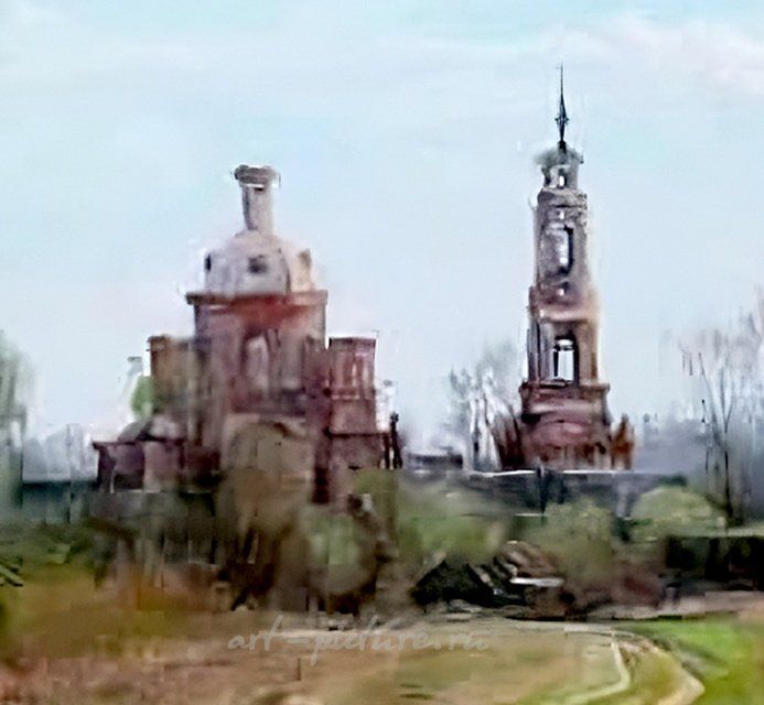 Русь. Холст, масло. 70 х 30 см