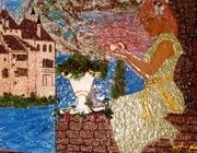 Жемчужина Любви. Авторская техника,проволочный коллаж,проволока,лак,стразы,акрил.краски,декор.лист,натур.камень. 