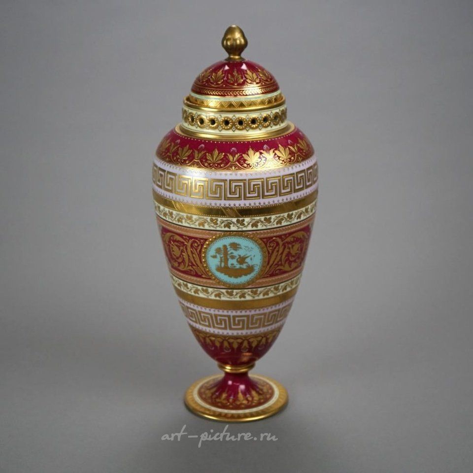 Royal Vienna , Старинная австрийская фарфоровая урна Royal Vienna, около 1890 года