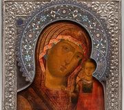 Икона Центральной России, XIX век. "Богородица Казанская". Временная...