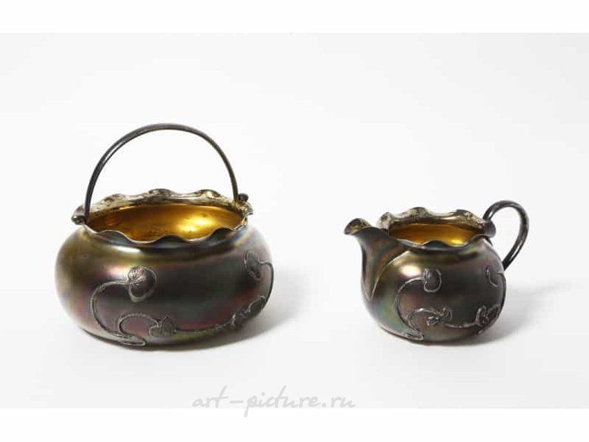 Серебряные сахарница и молочник. Россия, 1899-1908 гг.