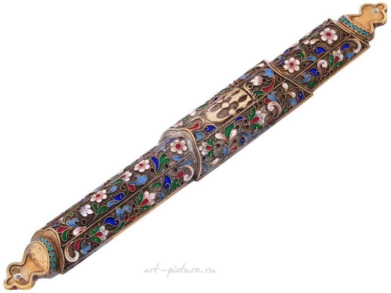 Русское серебро , Русская еврейская серебряная мезуза с эмалью
