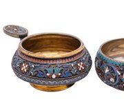 Императорская русская серебряная и эмалевая чарка, мастер Иван Хл...