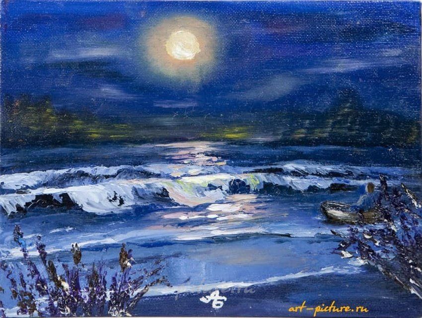 ВЕЧЕР НА МОРЕ масло. холст.