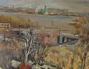 Вид на город со стеллы масло,холст