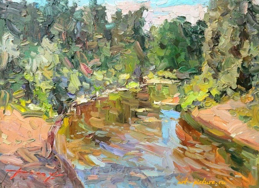Утро на р.Боровке масло,холст